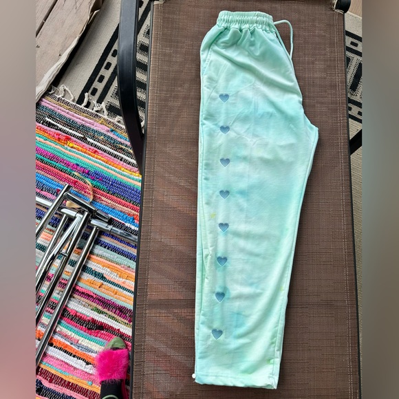 Aqua Tie-Dye Printed Heart Pants - Picture 8 of 8
